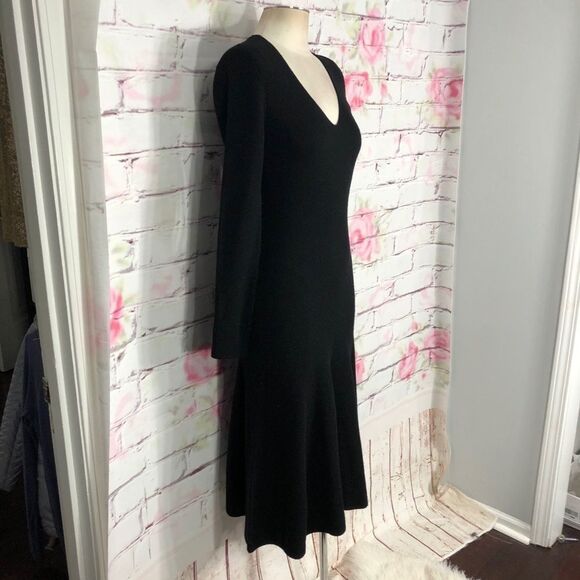 Jason Wu Grey long sleeve black wool midi dress - Picture 7 of 13